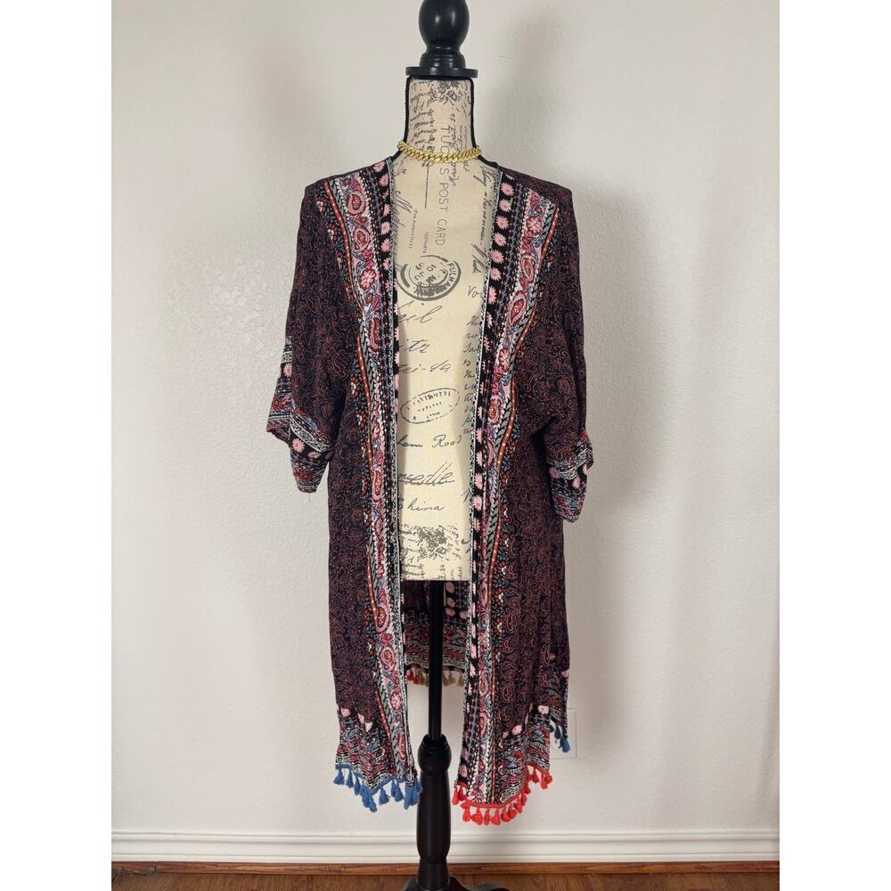 B12 Umgee Kimono Womens M‎ L Boho Hippie Festival Indie Vanessa Hudgens Style
